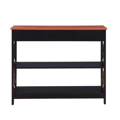 Oxford 1 Drawer Console Table Cherry/Black - Breighton Home 4 Oxford 1 Drawer Console Table Cherry/Black - Breighton Home - Image 2