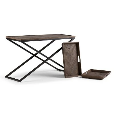 50" Poulton Solid Aged Elm Wood Console Table Distressed Natural Elm - WyndenHall 4 50" Poulton Solid Aged Elm Wood Console Table Distressed Natural Elm - WyndenHall - Image 2