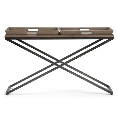 50" Poulton Solid Aged Elm Wood Console Table Distressed Natural Elm - WyndenHall 5 50" Poulton Solid Aged Elm Wood Console Table Distressed Natural Elm - WyndenHall - Image 3