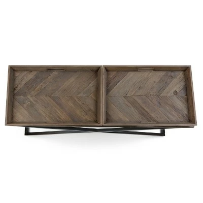 50" Poulton Solid Aged Elm Wood Console Table Distressed Natural Elm - WyndenHall 8 50" Poulton Solid Aged Elm Wood Console Table Distressed Natural Elm - WyndenHall - Image 6