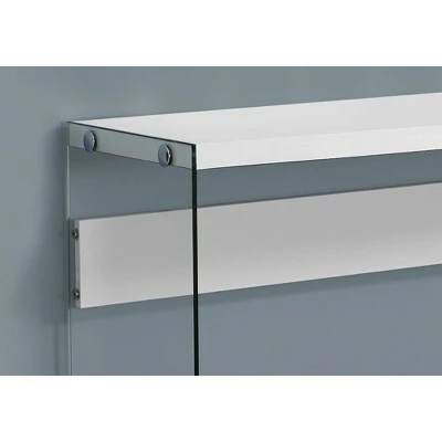 44" Console Accent Table Tempered Glass with Glossy White - EveryRoom 4 44" Console Accent Table Tempered Glass with Glossy White - EveryRoom - Image 2