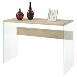 Breighton Home Soho V Console Table - Johar Furniture Oak