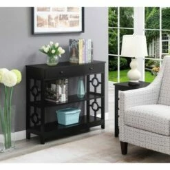 Breighton Home Ring 1 Drawer Console Table - Johar Furniture Black