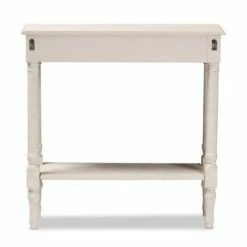 Ariella Whitewashed 1 Drawer End Table White - Baxton Studio
