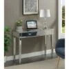 Gold Coast Deluxe 2 Drawer Mirrored Desk Console Table Silver - Breighton Home -Console Tables Sales unnamed file 2198