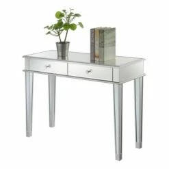 Gold Coast Deluxe 2 Drawer Mirrored Desk Console Table Silver - Breighton Home 9 Gold Coast Deluxe 2 Drawer Mirrored Desk Console Table Silver - Breighton Home -Console Tables Sales unnamed file 2199