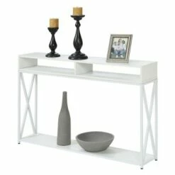 Tucson Deluxe 2 Tier Console Table White - Breighton Home