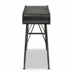 3 Drawer Santo Metal and Oak Finished Wood Console Table Black/Walnut Brown - Baxton Studio -Console Tables Sales unnamed file 2280