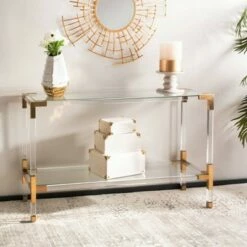 Arverne Acrylic Console Gold - Safavieh