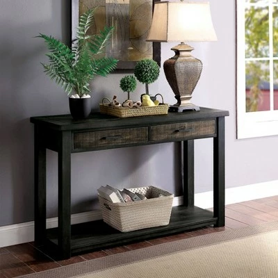 Narinta 2 Drawer Sofa Table Dark Oak - HOMES: Inside + Out 3 Narinta 2 Drawer Sofa Table Dark Oak - HOMES: Inside + Out