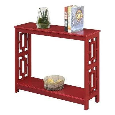 Town Square Console Table with Shelf Cranberry Red - Breighton Home 5 Town Square Console Table with Shelf Cranberry Red - Breighton Home - Image 3