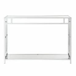 Town Square Chrome Console Table with Shelf - Breighton Home Silver -Console Tables Sales unnamed file 2513