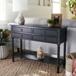 Haines 4 Drawers Console Table - Safavieh Greige