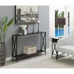 Tucson Console Table with Shelf Espresso/Black - Breighton Home