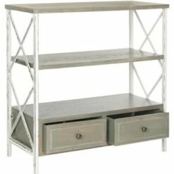 Chandra Console Table With Storage Drawers- Ash Grey - Safavieh -Console Tables Sales unnamed file 2569