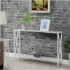 Tucson Console Table with Shelf White Faux Marble/White - Breighton Home -Console Tables Sales unnamed file 2584