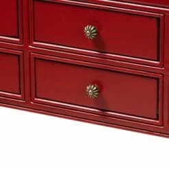 Pomme Accent 6 Drawer Console Table Red - Baxton Studio -Console Tables Sales unnamed file 2635