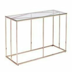 Nicholas Contemporary Glass Top Console Table Champagne - Aiden Lane