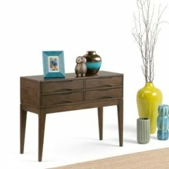 40" Pearson Solid Hardwood Hallway Console Table Walnut Brown - WyndenHall