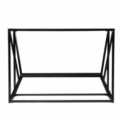 Finsfil Long Glass-Top Console Table Black - Aiden Lane
