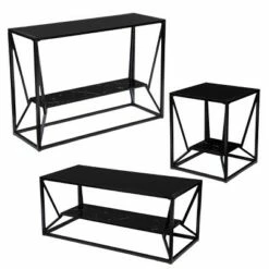 Finsfil Long Glass-Top Console Table Black - Aiden Lane -Console Tables Sales unnamed file 2766