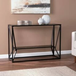 Finsfil Long Glass-Top Console Table Black - Aiden Lane -Console Tables Sales unnamed file 2767