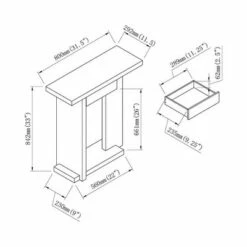Nebra 3 Shelf Console Table Dark Taupe - HOMES: Inside + Out -Console Tables Sales unnamed file 2830