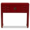 Melodie 6 Drawer Console Table Red - Baxton Studio
