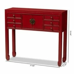 Melodie 6 Drawer Console Table Red - Baxton Studio -Console Tables Sales unnamed file 2864
