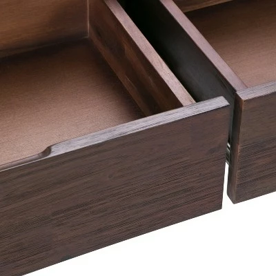 60" Mitchell Solid Acacia Wood Console Sofa Table Distressed Charcoal Brown - WyndenHall 5 60" Mitchell Solid Acacia Wood Console Sofa Table Distressed Charcoal Brown - WyndenHall - Image 3