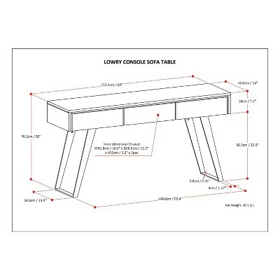 60" Mitchell Solid Acacia Wood Console Sofa Table Distressed Charcoal Brown - WyndenHall 10 60" Mitchell Solid Acacia Wood Console Sofa Table Distressed Charcoal Brown - WyndenHall - Image 8