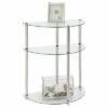 Classic Glass 3 Tier Entryway Table Clear Glass - Breighton Home