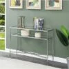 Tudor Console Table with Shelf Clear Glass/Chrome - Breighton Home -Console Tables Sales unnamed file 2936