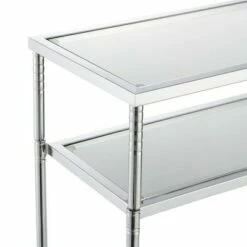 Tudor Console Table with Shelf Clear Glass/Chrome - Breighton Home -Console Tables Sales unnamed file 2939