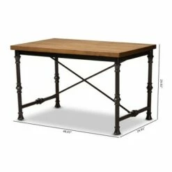 Baxton Studio Verdin Wood Finished Criss Cross Desk Bronze - BaxtonStudio -Console Tables Sales unnamed file 2957