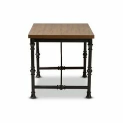 Baxton Studio Verdin Wood Finished Criss Cross Desk Bronze - BaxtonStudio -Console Tables Sales unnamed file 2960