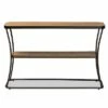 Akram Rustic Wood and Metal Console Table Walnut/Black - Baxton Studio -Console Tables Sales unnamed file 2962