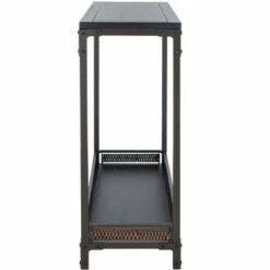 Dinesh Console With Storage Shelf - Black/Dark Walnut - Safavieh -Console Tables Sales unnamed file 3000
