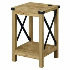 Durango Console Table with Shelf - Breighton Home Oak/black -Console Tables Sales unnamed file 3022