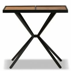Carlo Modern Wood and Metal Console Table - Baxton Studio Walnut/black
