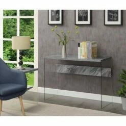 Soho Console Table Gray Faux Marble - Breighton Home