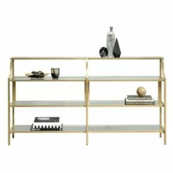 International Luxury Console Table Satin Gold/Clear Glass Finish - Sauder -Console Tables Sales unnamed file 3072