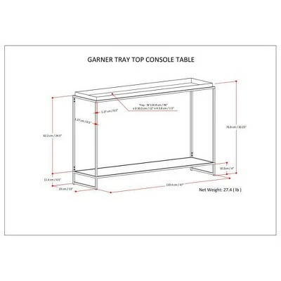 47" Morton Tray Top Console Table Black - WyndenHall 6 47" Morton Tray Top Console Table Black - WyndenHall - Image 4
