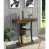 Newport 1 Drawer Harri Console Table with Shelves Barnwood/Black - Breighton Home