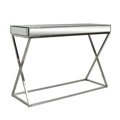 Murley Modern Glam Console Table with Mirror Tabletop Silver - Christopher Knight Home 4 Murley Modern Glam Console Table with Mirror Tabletop Silver - Christopher Knight Home - Image 2