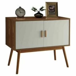Oslo Storage Console White/Natural - Breighton Home