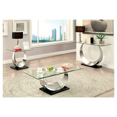 Juliana Console Table Silver/Black - HOMES: Inside + Out 4 Juliana Console Table Silver/Black - HOMES: Inside + Out - Image 2