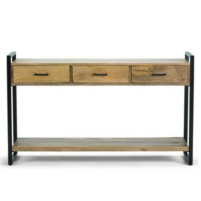 55" Lawson Solid Mango Wood Console Sofa Table Natural - WyndenHall 8 55" Lawson Solid Mango Wood Console Sofa Table Natural - WyndenHall - Image 6