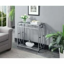 Town Square Chrome Hall Table Chrome - Breighton Home
