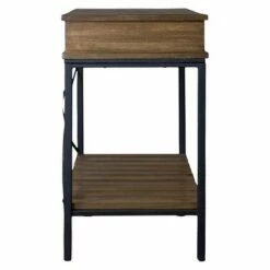 Newcastle Wood and Metal Console Table Criss-Cross - Baxton Studio